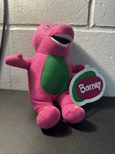 NEU Toy Factory Barney der lila Dinosaurier Glitzer 7 Zoll Plüschtier Neu mit Etikett (B) - Bild 1 von 5