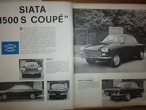 * ARTICOLO PROVA SIATA FIAT 1500 S COUPE' - 1962 - Imagen 1 de 1