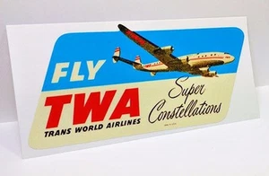 TWA Super Constellation Vintage Style Travel Decal, Vinyl Sticker, Luggage Label - Picture 1 of 3