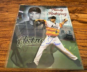 Wandy Rodriguez Houston Astros Signed 8x10 Photo w/ Top Loader AUTO 1980s TBTC - Picture 1 of 2