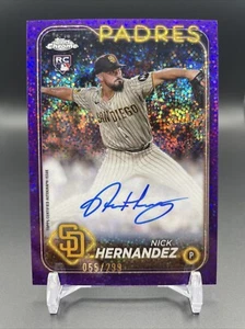 NICK HERNANDEZ -2024 Topps Chrome Purple Speckle Auto RC #RA-NH Padres /299 - Picture 1 of 2