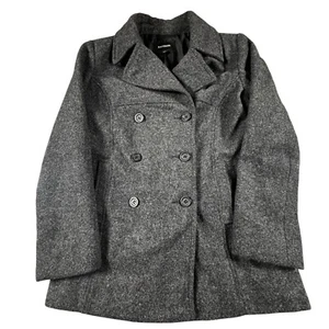 Express Pea Coat Women's 3/4 Wool Double Breasted Jacket Outerwear Winter Heavy - Picture 1 of 8