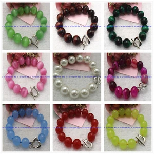 Mehrfarbig Rund Perlen Silber Herz Verschluss Armband 19cm (Nicht Eine Perle) - Bild 1 von 207