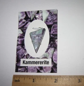RARE! STERLING SILVER 1.1" TUMBLED POLISHED KAMMERERITE STONE WIRE WRAP PENDANT - Bild 1 von 7