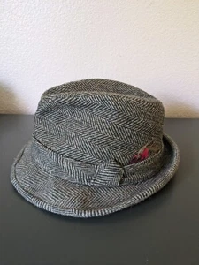 Vintage STETSON Fedora Hut Größe 7 3/8 Tweed gebändert mit Feder  - Bild 1 von 10