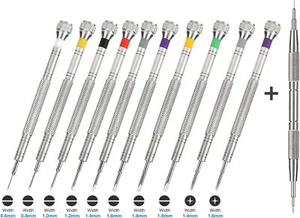 10x Professional Watchmaker Screwdriver Set + 1PCS Spring Bar Tool Watch Repair - Picture 1 of 6