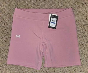 NEW Under Armour Girls Fitted Bike Shorts Pink YXL Youth Extra Large - Picture 1 of 5