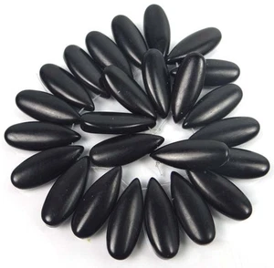 25 cuentas de lágrima Howlite turquesa negras Briolette 25x10 mm - Imagen 1 de 2