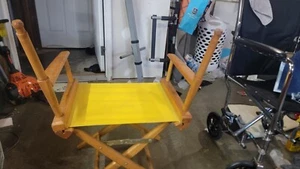 Vintage Director's Chair Telescope Folding Furniture Co. Yellow Canvas/no Back - Picture 1 of 7