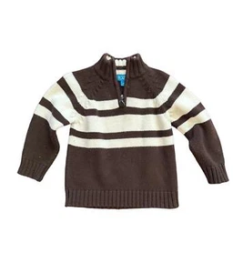 The Children's Place Boys Brown and White Half Zip Sweater Sz 4t - Picture 1 of 3