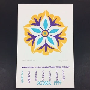 '94 Mary Goslen Cosecha Dorada #109/150 Firmado Oct Calendario Impresión Flor Floral - Imagen 1 de 12