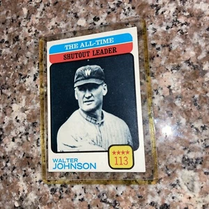 1973 TOPPS BASEBALL WALTER JOHNSON ALL TIME SHUTOUT LEADER #476 - Picture 1 of 2