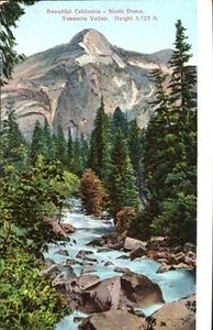 Bellissima cartolina California North Dome Yosemite Valley retro diviso - Foto 1 di 2