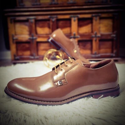 Zapatos de vestir derby tostados para hombre talla 8,5 Foto 1 de 4