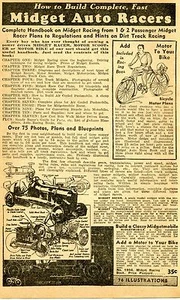 1950 pequeño Anuncio impreso de cómo construir un Midget Auto Racer Pushmobile Midgetmobile - Imagen 1 de 2