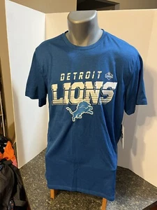 Detroit Lions Football NFL Combine T-shirt Blue Medium Polyester - NWT - Picture 1 of 15
