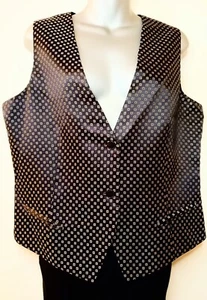 Emanuel Ungaro Silk Black & White Foulard Print & Stripe Vest Women's Sz 14/48 - Picture 1 of 9