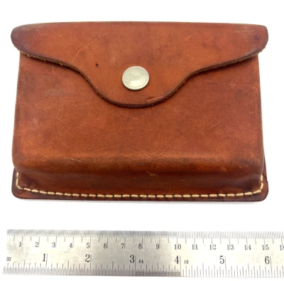 Cinturón de cuero marrón vintage HUNTER 20 soporte de caja de munición redonda +20 hecho en EE. UU. Foto 1 de 4