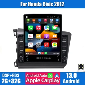 9.7" Android 13 For Honda Civic 2012 CarPlay Car Radio Stereo Wifi Navi GPS BT - Picture 1 of 22