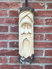 50cm Hand carved forest man green man log carving garden decoration tree wood