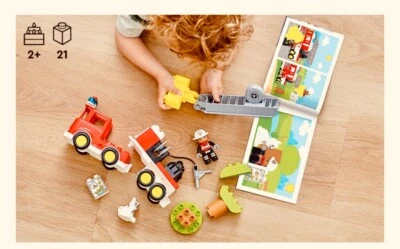 Duplo Town Le Camion de Pompiers, Jouet de Construction-Lumières et Sirène. - Photo 1/4