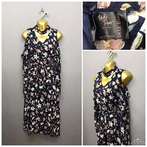 Katie Piper Collection Navy Floral Cold Shoulder Dress UK 12 EUR 40 US 8 - Picture 1 of 14