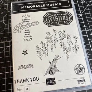 Juego de estampillas adhesivas de mosaico memorable Stampin' Up amabilidad gracias hojas de sauce - Imagen 1 de 8
