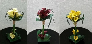 Centro de mesa arreglo floral seda lirio cala 13" decoración floral para el hogar - Imagen 1 de 15