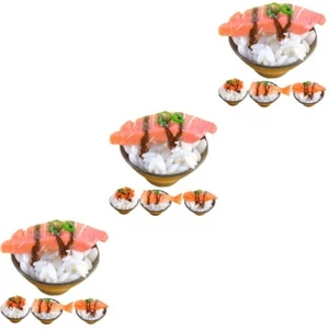 3 Pieces Sushi Model Child Kitchen Food Toy with Rice Kids Pretend - Zdjęcie 1 z 12