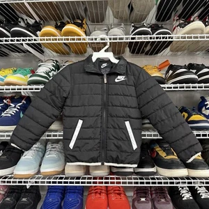 Nike Puffer Reflective Jacket Black And White Kids Size XS Toddler Size 3-4 Year - Picture 1 of 9