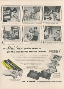 1955 Sylvania Superflash Blitzlampen am schnellsten wachsender Name in Sicht Druckanzeige - Bild 1 von 1