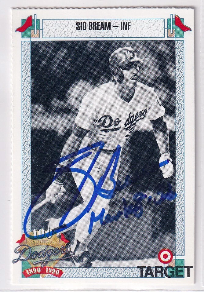 Tarjeta firmada autografiada Sid Bream 1990 Target Los Angeles Dodgers Foto 1 de 1