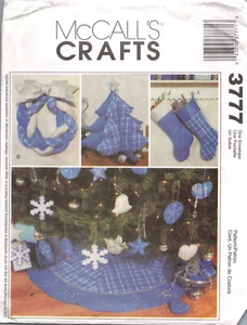 OOP McCalls 3777 Blue Christmas Tree Dove Wreath Ornaments Stockings Pattern - Picture 1 of 2