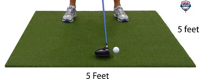 Alfombra de golf para patio trasero 5' x 5' profesional práctica residencial golf césped con almohadilla de espuma Foto 1 de 4