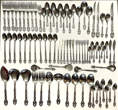 82 Oneida Stainless CHANDELIER Uncommon Pieces Demitasse Spreaders Servers etc.. - Image 1 of 4