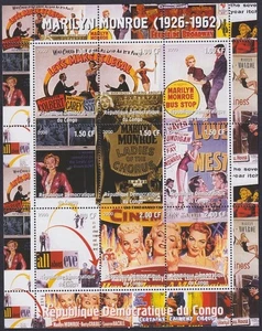 MARILYN MONROE (RL0006) SHEET 2 of 9 DIFF "CINDERELLA" STAMPS - Picture 1 of 1