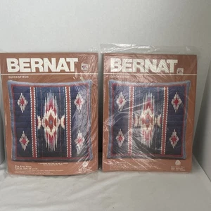 Kits de puntada rápida Bernat 1988 de colección (2) kits superiores de almohada mesa azul 14x14 nuevos - Imagen 1 de 4