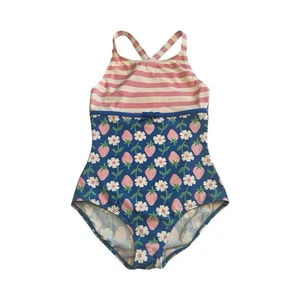 Mini Boden Strawberry Hotchpotch Cross-back Swimsuit Girls 11-12y - Picture 1 of 3