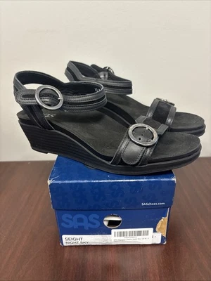 SAS Seight Wedge Sandal - Black Size 10 M - Image 1 of 4