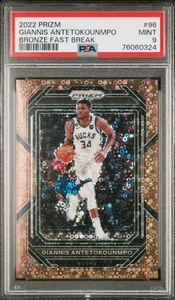 Prizm Giannis Antetokounmpo Fast Break Bronze 2022-23/20 PSA 9 como nuevo #96 Bucks - Imagen 1 de 2