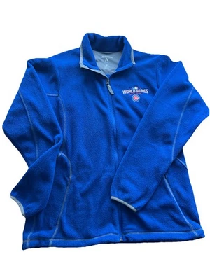 Chicago Cubs Women's Full Zip Fleece Jacket Blue 2016 World Series Antiqua Sz M - Image 1 of 4