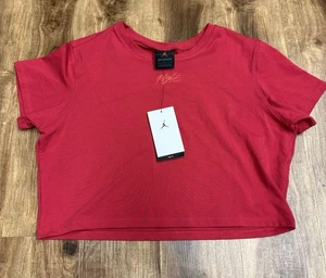 NWT Jordan Women’s (Her)itage Red Crop Top XL Tight Fit - Picture 1 of 10