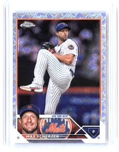 2023 Topps Chrome #148 Max Scherzer New York Mets rifrattore/base quasi come nuovo - Foto 1 di 3