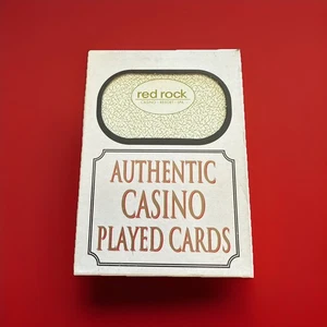 Red Rock OVAL Burgundy Casino Las Vegas Deck of Playing Cards + FREE Poker Chip - Picture 1 of 4