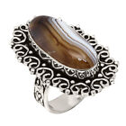 Gray Bostwana Agate Gift For Christmas Jewelry Ring "8"