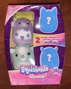 Squishmallows Squishville Pastel Squad Bubba The Purple Cow & Palmer The Goat - Picture 1 of 2