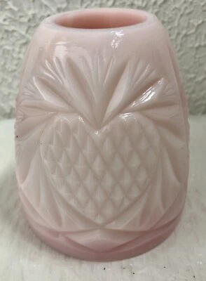Vintage Fenton Glass Pink Rosalene Pineapple Heart Fairy Lamp TOP PORTION ONLY - Image 1 of 4