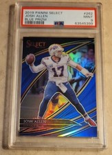 2019 PANINI SELECT BLUE PRIZM Field Level #262 JOSH ALLEN 32/75 PSA 9 MINT BILLS