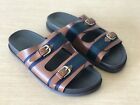 Polo Ralph Lauren Roche Leather Sandals Brown Green Mens Size 11D 14557 Rare New