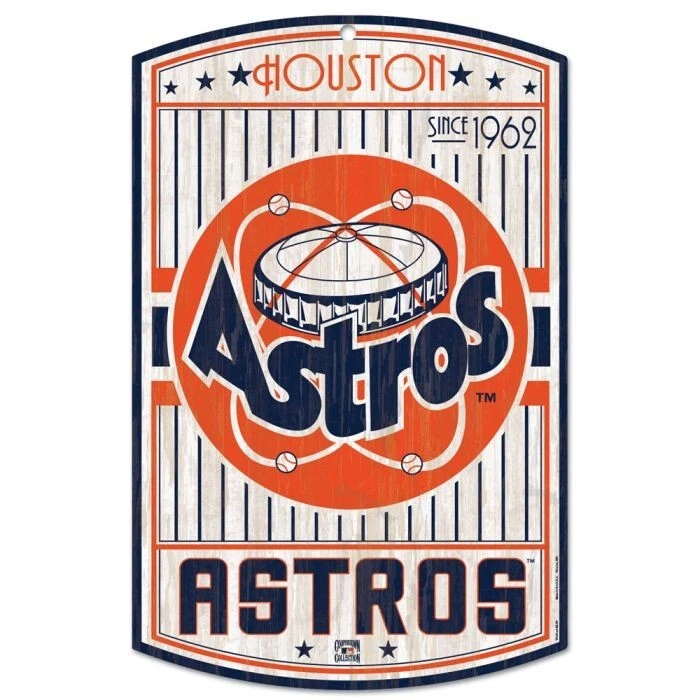 Houston Astros Throwback MLB 17" x 11" Wood Decorative Indoor Sign Wincraft - Image 1 of 1